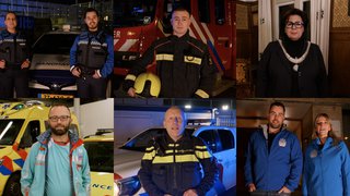 Foto van ‘Vier Vuurwerk Veilig’ met jongerenwerk Noordwijk en samenwerkende hulpdiensten!